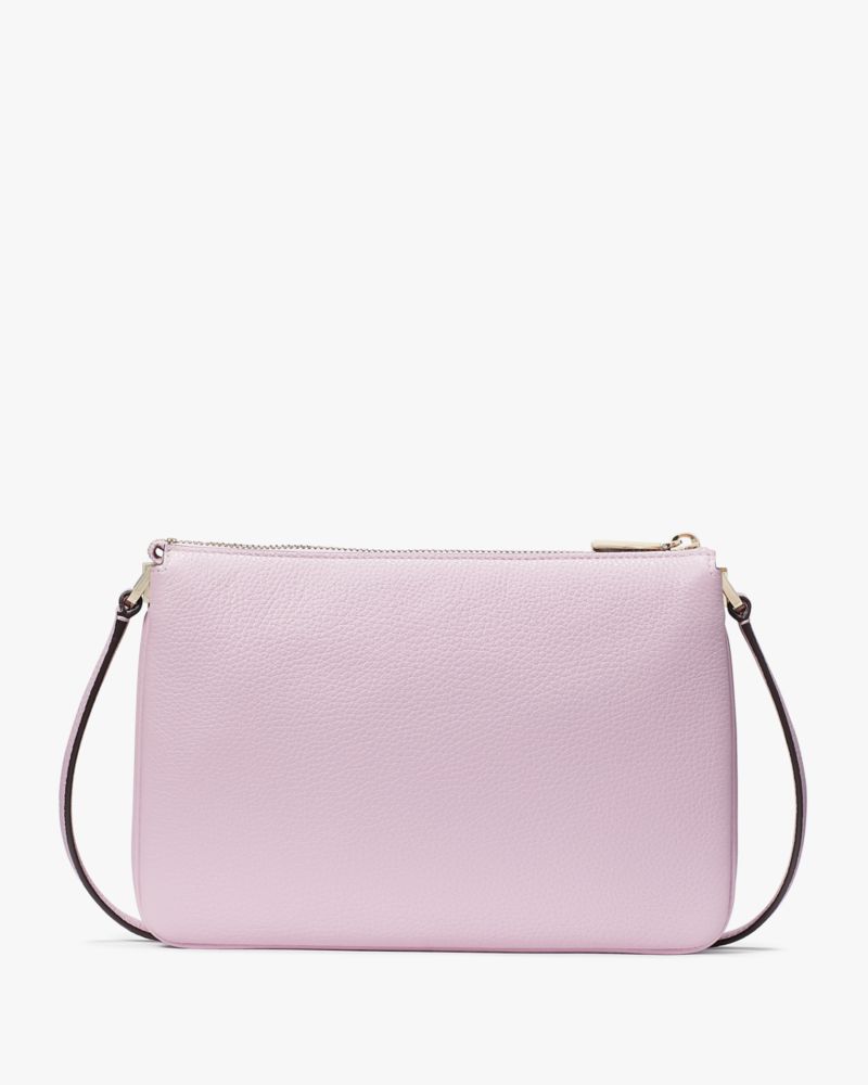 Kate Spade Rose Smoke Pebbled Leather Small Leila Crossbody Bag