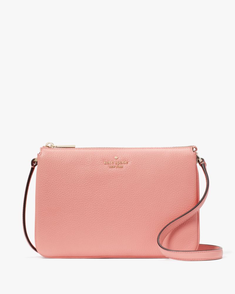 Kate Spade,Leila Triple Gusset Crossbody,crossbody bags,Peachy Rose