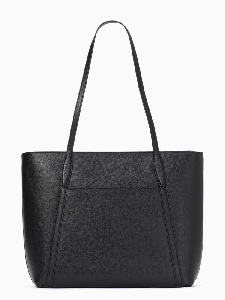 Black Plain Genuine Leather Ladies Tote Reversible Bag
