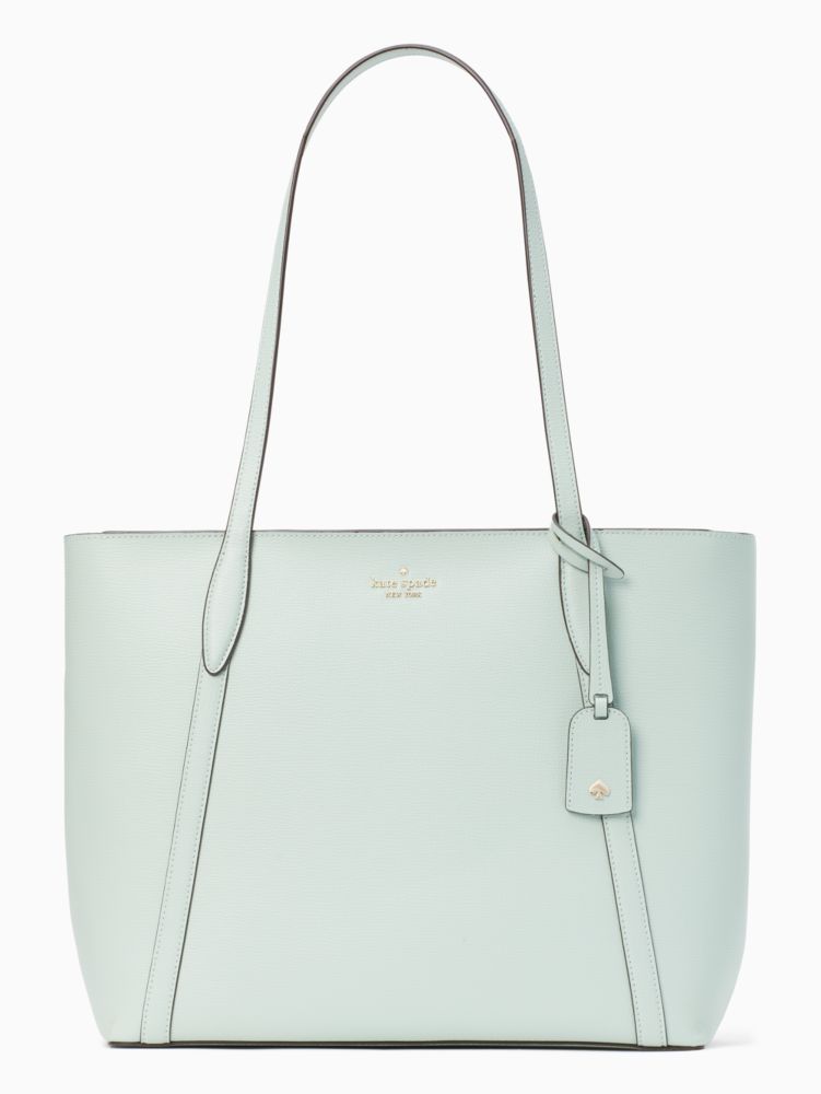 Kate Spade New Your Cara Large Top Zip Tote Blue Glow Refined Grain Leather