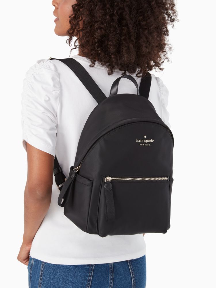 Kate Spade,chelsea nylon medium backpack,backpacks & travel bags,Black