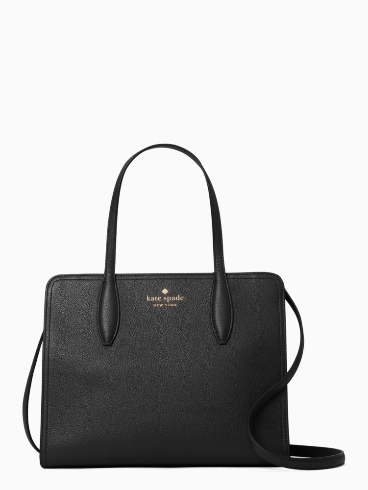 Kate Spade,rowe medium top zip satchel,satchels,Black