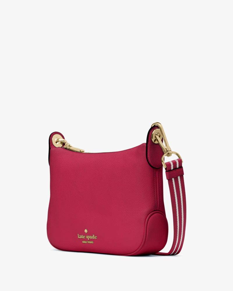 Kate Spade,Rosie Medium Crossbody,Leather,Crossbody,Logo,Metal,Stripe,Lined,Casual,