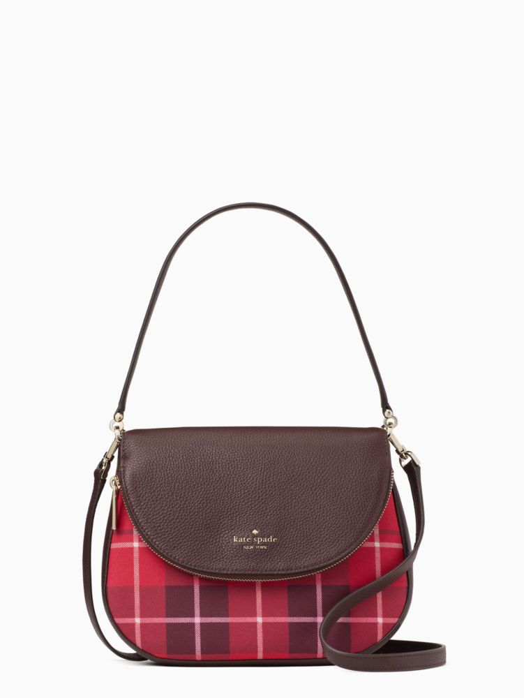 kate spade new york leila medium plaid shoulder bag