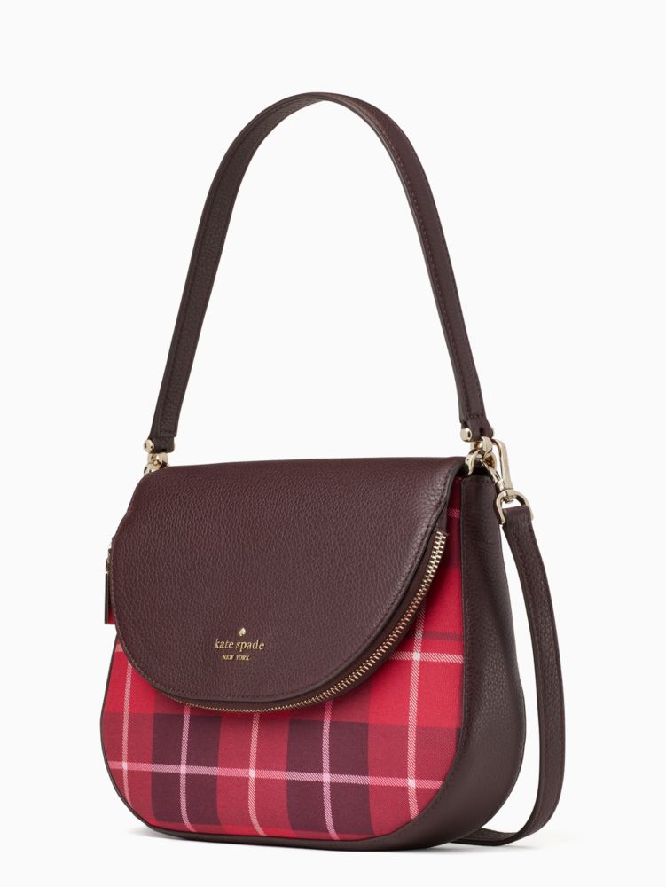 Kate Spade Leila Triple Compartment Shoulder Bag Classic Plaid