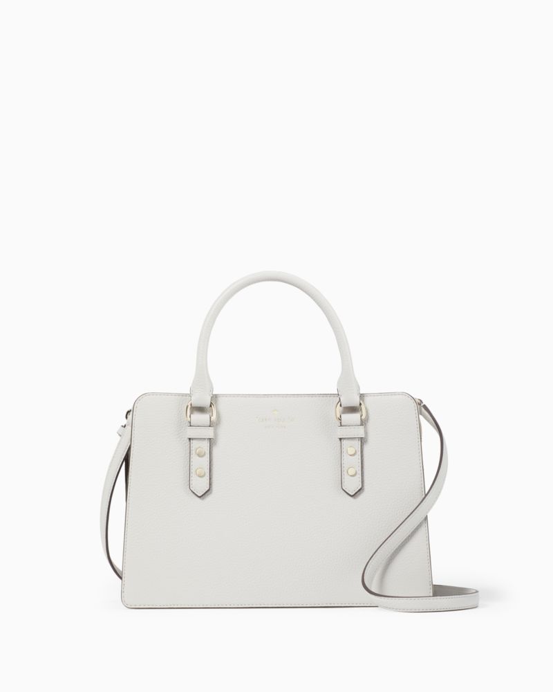 Kate Spade,Mulberry Street Lise Satchel,Lining Lining Fabric Content,Leather,Satchel,Logo,Metal,Gusset,Gold Metal,Work,
