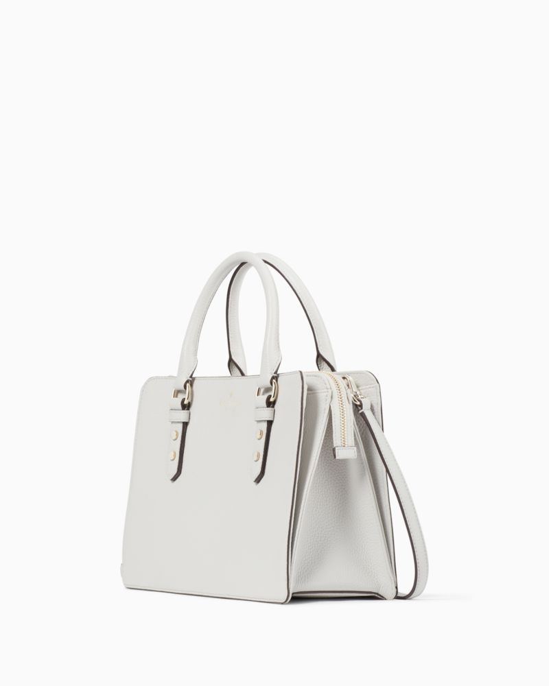 Kate Spade,Mulberry Street Lise Satchel,Lining Lining Fabric Content,Leather,Satchel,Logo,Metal,Gusset,Gold Metal,Work,