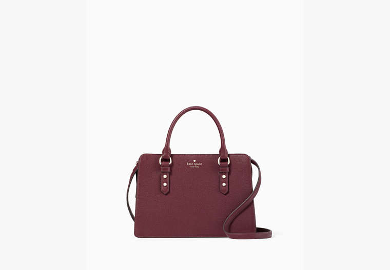 Kate Spade,mulberry street lise satchel,satchels,Deep Berry image number 0