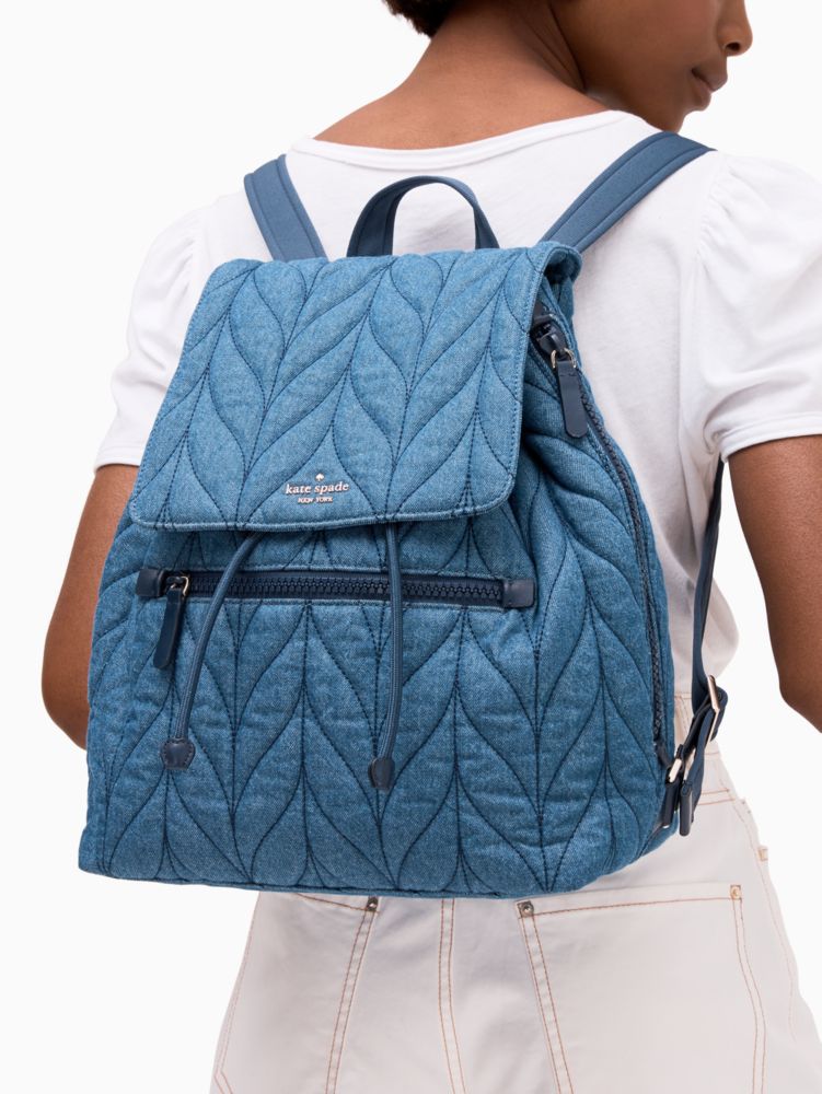 Kate Spade,ellie denim large flap backpack,backpacks & travel bags,