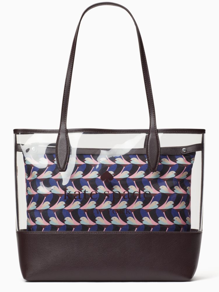 Kate Spade,ash see-through geo bird large triple compartment tote,tote bags,
