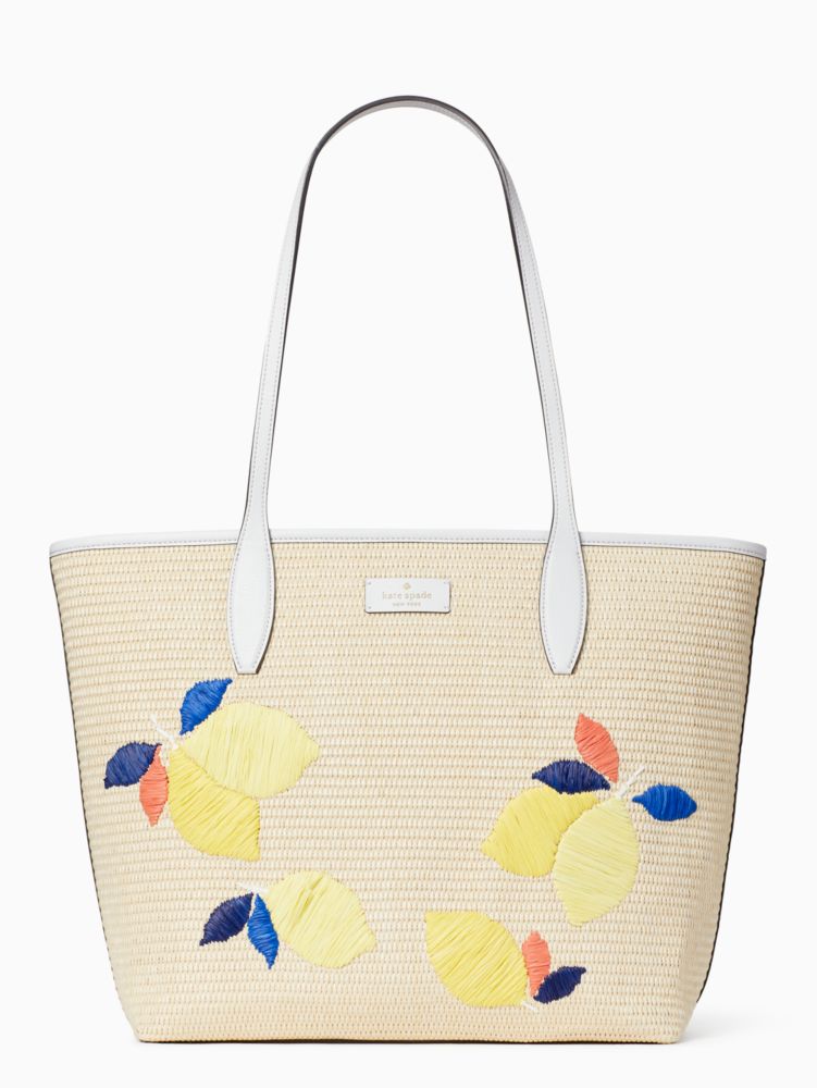 Ash Straw Lemon Zest Large Tote Kate Spade Outlet Kate Spade Outlet