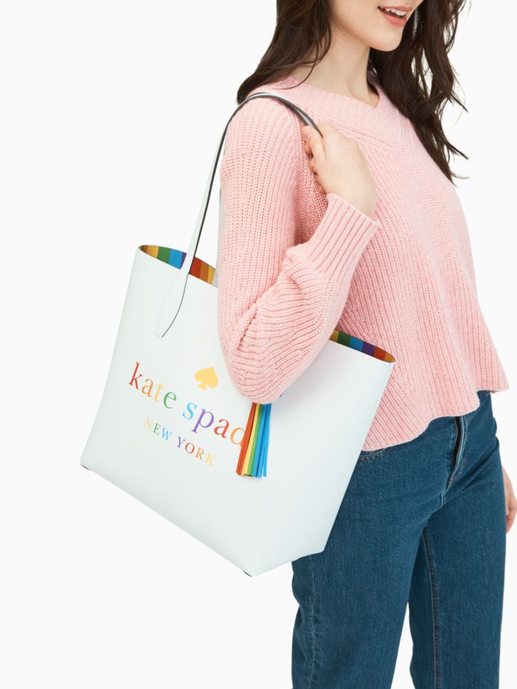 Arch Rainbow Logo Large Reversible Tote Kate Spade Outlet