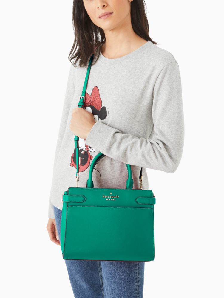 10月★Kate Spade★Staci Medium Satchel★WKRU6951 Kate Spade Staci Medium Satchel Red Currant Leather Bag