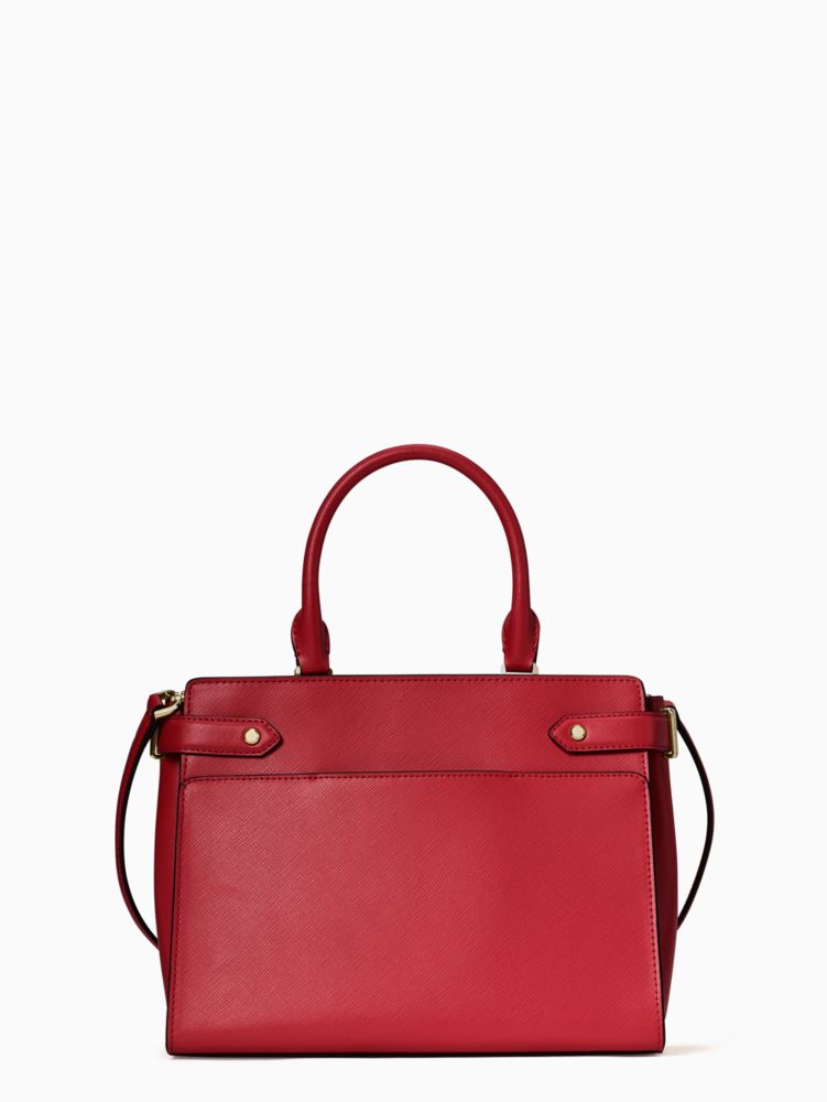 Kate Spade,Staci Medium Satchel,Leather,Satchel,Logo,Metal,Lined,Work,