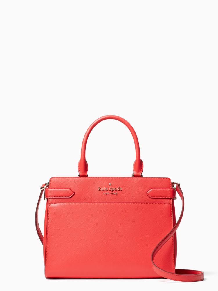 Kate Spade,Staci Medium Satchel,Leather,Satchel,Logo,Metal,Lined,Work,