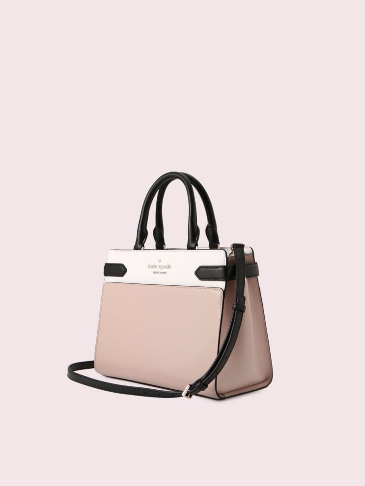 Kate Spade,ステイシー カラーブロック ミディアム サッチェル,バッグ,ウォームベージュマルチ