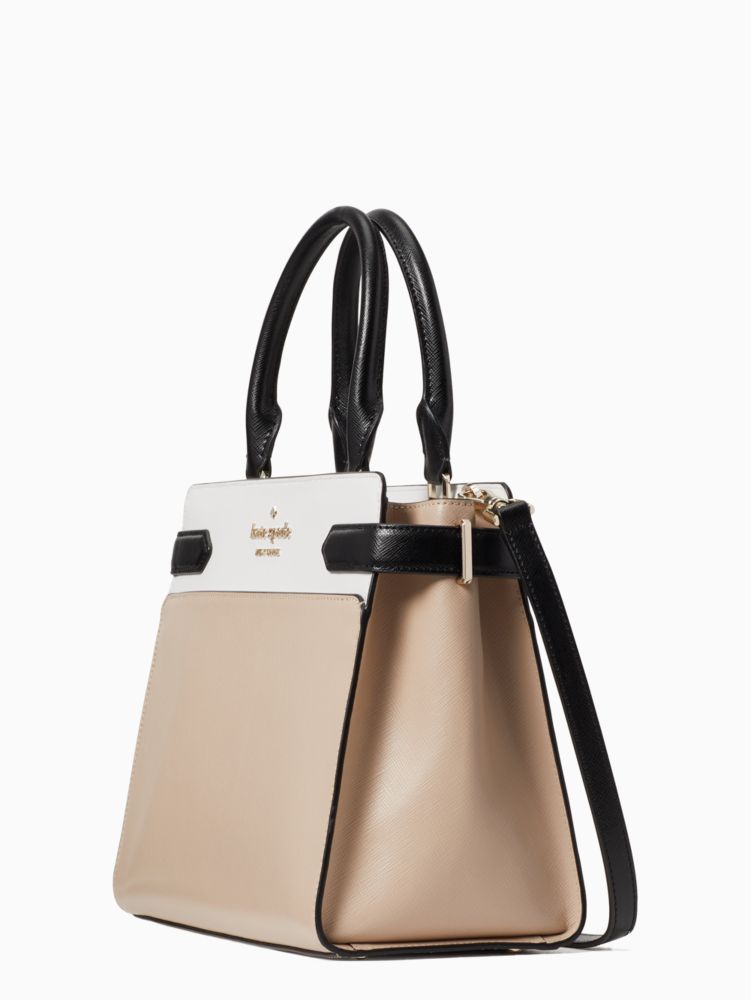 Kate Spade,ステイシー カラーブロック ミディアム サッチェル,バッグ,ウォームベージュマルチ