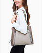 Kate Spade,jackson mixed material medium triple compartment shoulder bag,shoulder bags,Neutral Multi