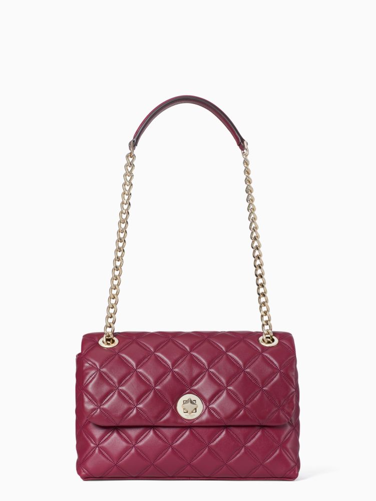 Kate Spade,natalia medium flap shoulder bag,shoulder bags,Blackberry Preserve