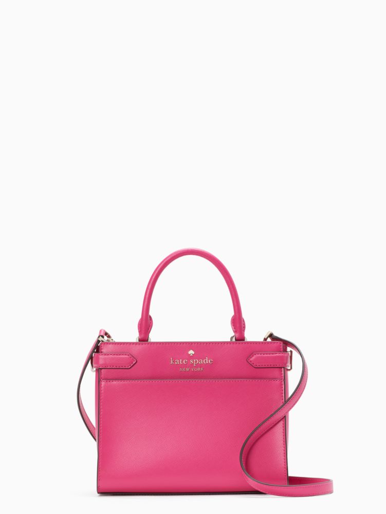 Kate Spade Staci Small Saffiano Leather Satchel Handbag Deep Hibiscus Pink