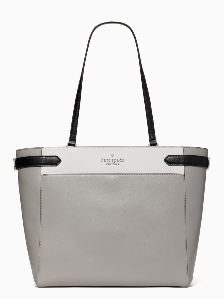 Kate Spade,ステイシー カラーブロック ラップトップ トート,バッグ,ニンバスグレーマルチ