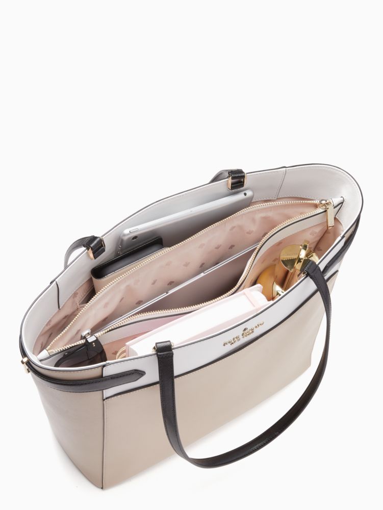 Kate Spade,ステイシー カラーブロック ラップトップ トート,バッグ,ウォームベージュマルチ