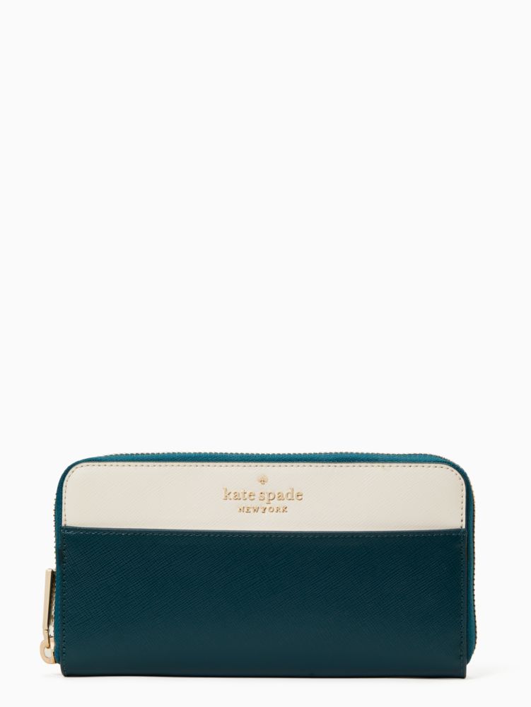 Kate Spade Bags | Kate Spade Staci Large Continental Wallet Poolside/Multi | Color: Blue/White | Size: Os | Raesplace8's Closet