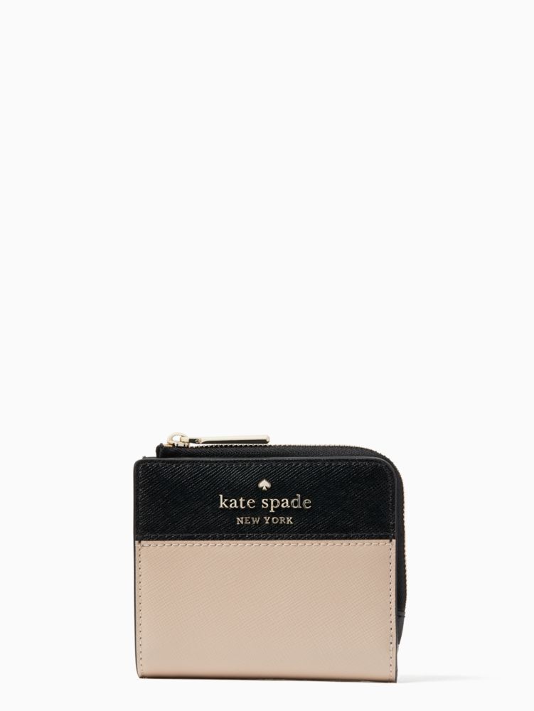  Kate Spade New York staci colorblock medium compact bifold  wallet (Warm Beige) : Clothing, Shoes & Jewelry