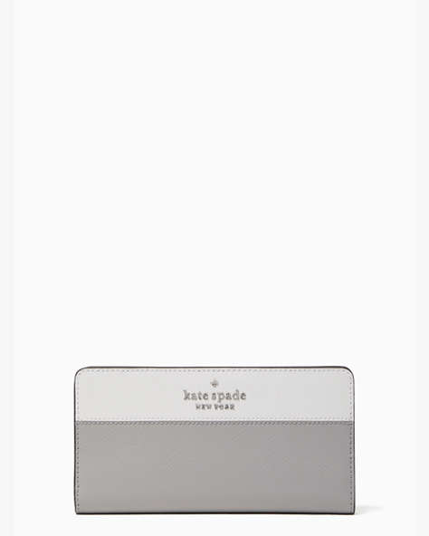 Kate Spade,staci large slim bifold wallet,Nimbus Grey Multi