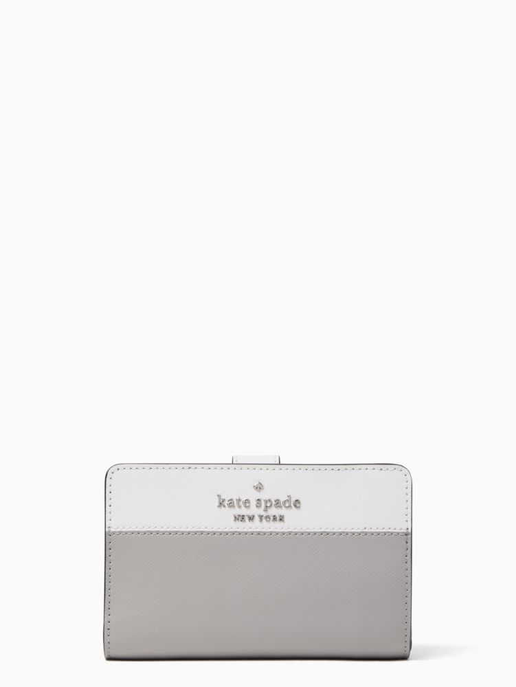 Kate Spade,Staci Medium Compact Bifold Wallet,Nimbus Grey Multi