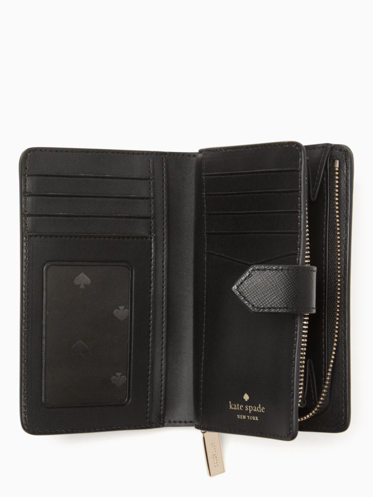 Kate Spade,Staci Medium Compact Bifold Wallet,Warm Beige Multi