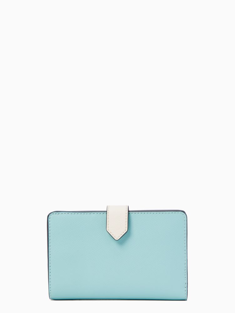 Kate Spade New York female Staci Colorblock Medium Compact Bifold Wallet  (Nimbus Grey)