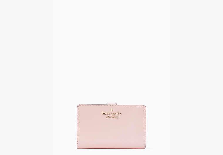 Kate Spade,staci medium compartment bifold wallet,Chalk Pink