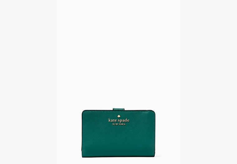 Kate Spade,staci medium compartment bifold wallet,Deep Jade