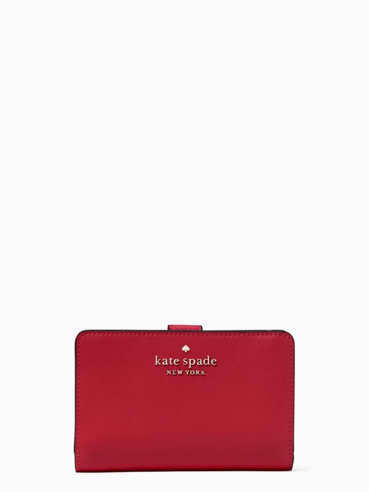 Kate Spade,ステイシー ミディアム コンパクト バイフォールド ウォレット,財布小物,レッドカラント image number 0