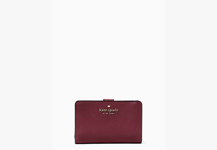 Kate Spade,staci medium compartment bifold wallet,Deep Berry