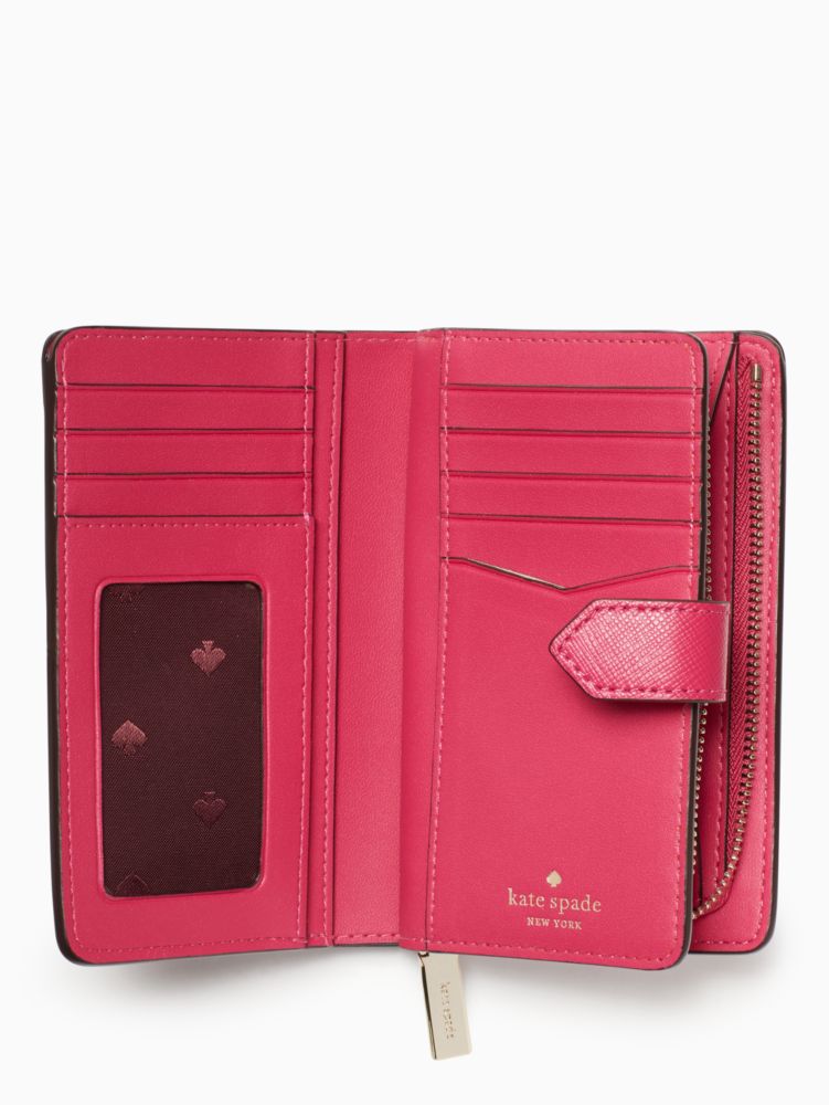 Kate Spade,ステイシー ミディアム コンパクト バイフォールド ウォレット,財布小物,ピンクルビー