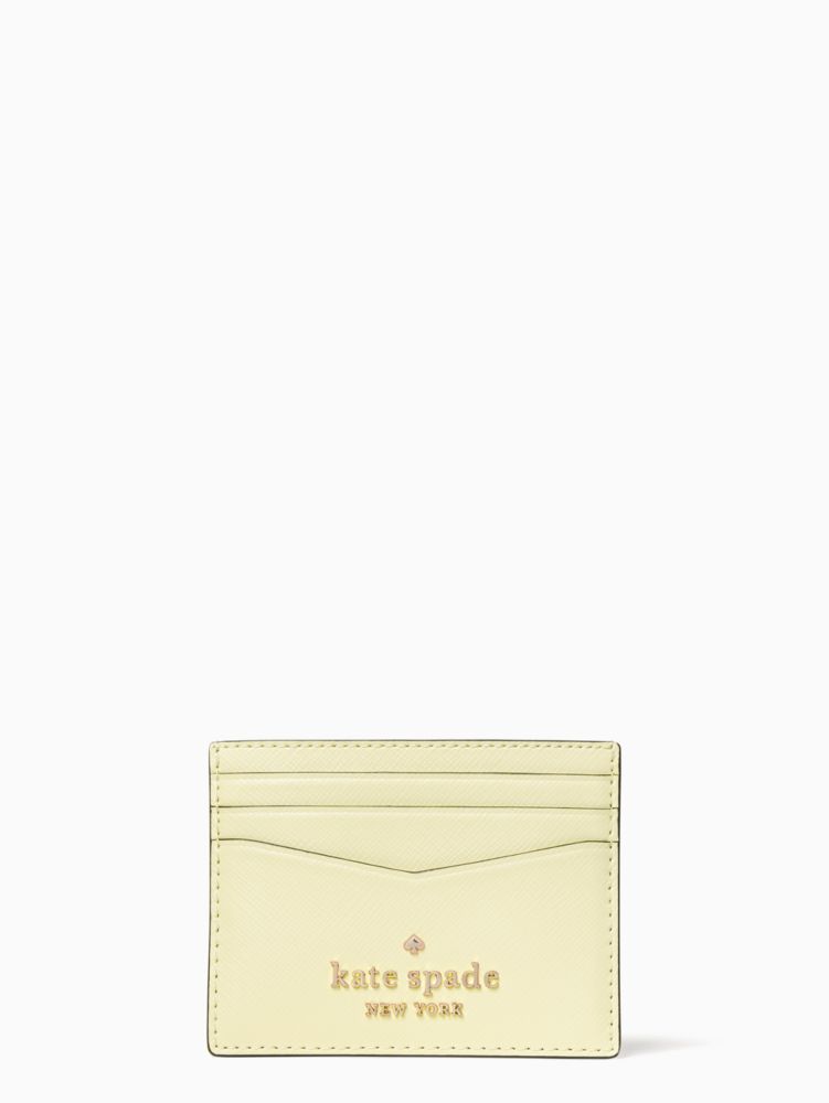 Kate Spade,staci small slim card holder,Lemon Fondant