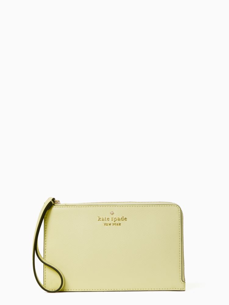 Kate Spade,staci medium l zip wristlet,Lemon Fondant