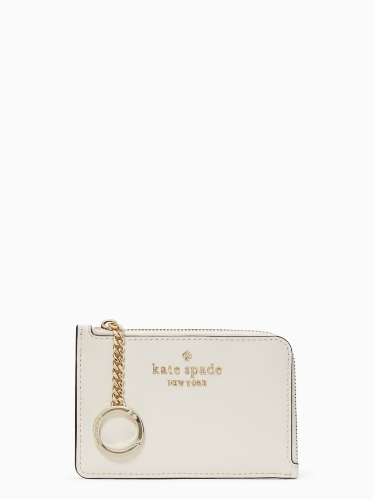 Kate Spade,ステイシー ミディアム Lジップ カード ホルダー,財布小物,パーチメント