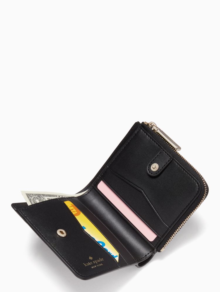 ステイシー スモール L-ジップ バイフォールド ウォレット, Black/Glitter, Product