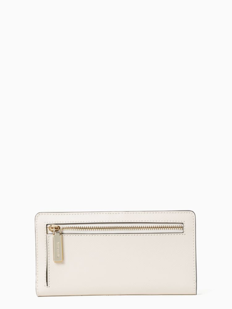 Kate Spade,staci large slim bifold wallet,Parchment