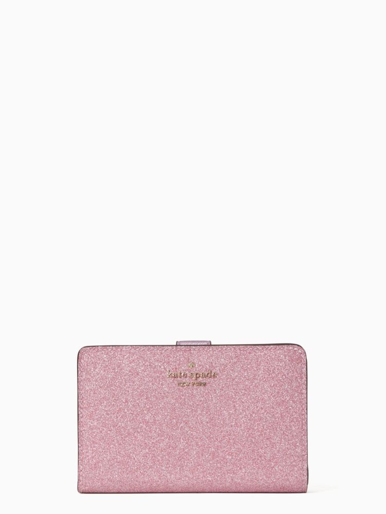 Kate Spade,lola glitter boxed medium compact wallet,