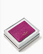 Kate Spade,lola glitter boxed small slim card holder,cardholders,Meadow Pnk