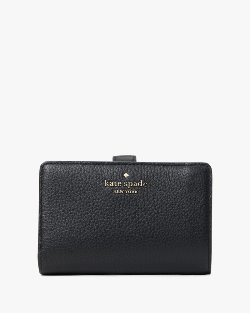 Kate Spade,Leila Medium Compact Bifold Wallet,Black