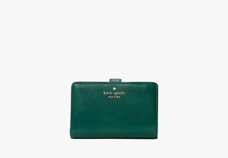 Kate Spade,Leila Medium Compact Bifold Wallet,Deep Jade image number 0