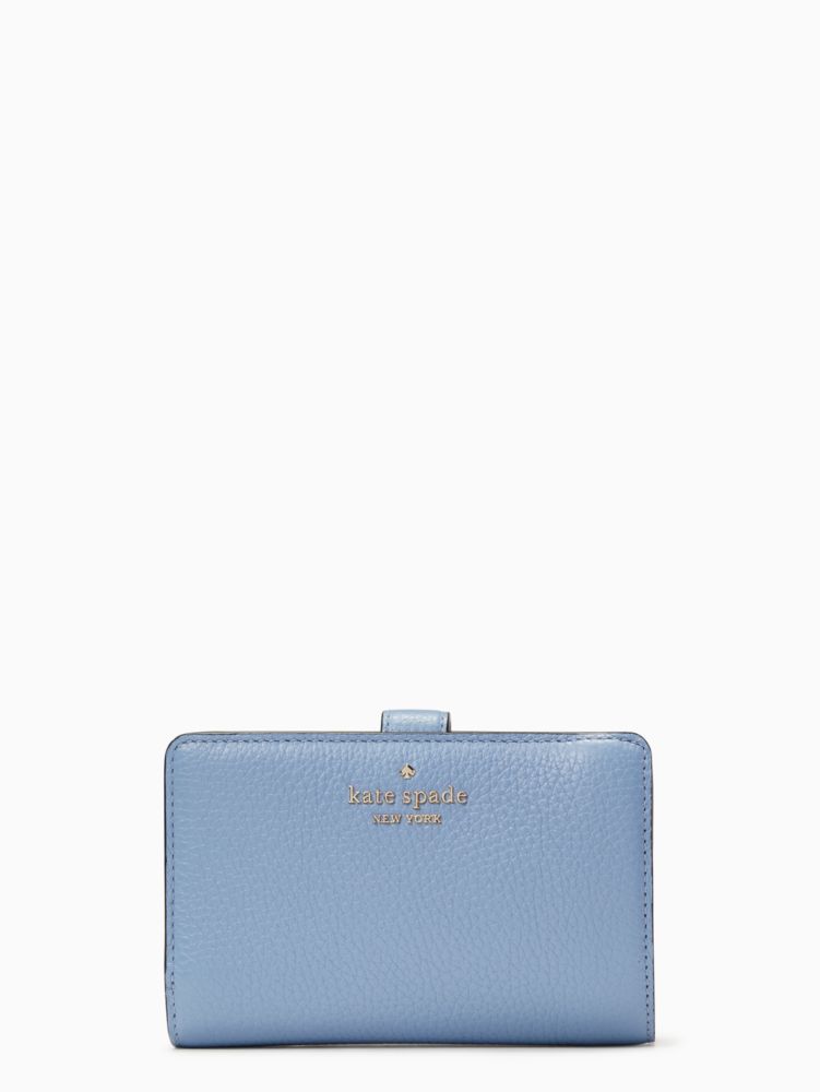 Kate Spade,Leila Medium Compact Bifold Wallet,Dusty Blue