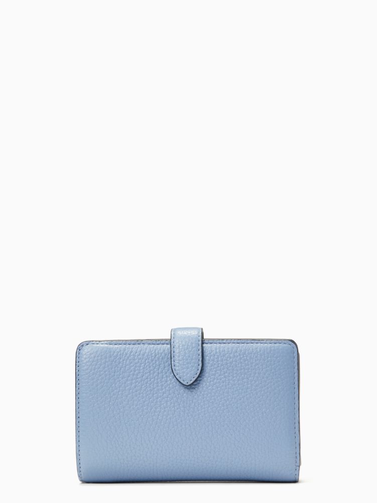 Kate Spade,Leila Medium Compact Bifold Wallet,Dusty Blue