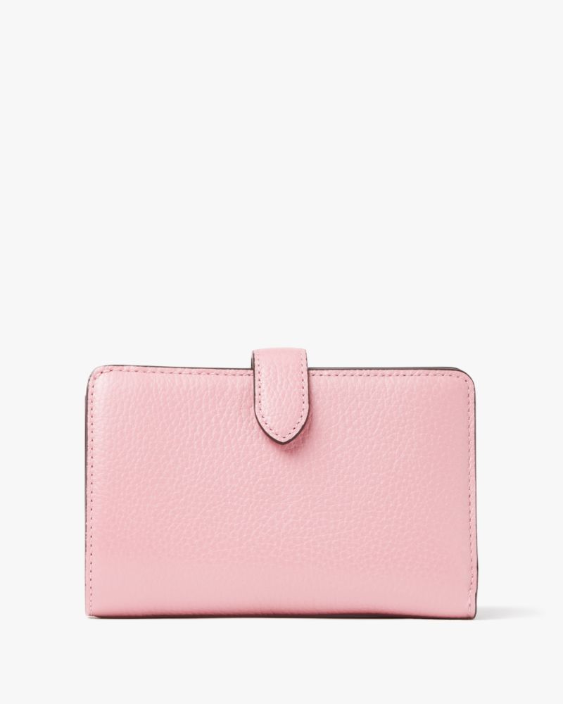 Kate Spade,Leila Medium Compact Bifold Wallet,Bright Carnation