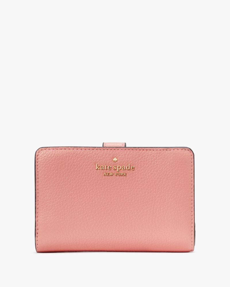 Kate Spade,Leila Medium Compact Bifold Wallet,Peachy Rose